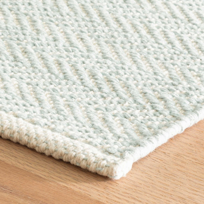Dash and Albert Rugs Herringbone Handmade Flatweave Cotton Sky Rug